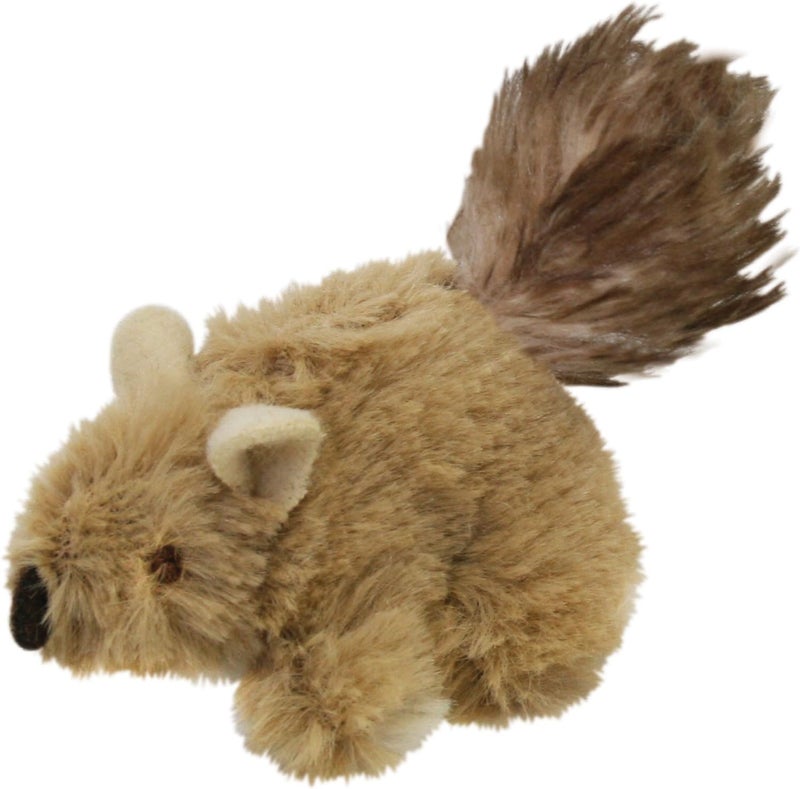 Our Pets PLAY-N-SQUEAK Backyard Cat Toy - Squeaking Squirrel for All Breed Sizes